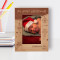 Merry Christmas Little One Personalized Wooden Frame 4" x 6" Brown (Vertical)