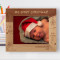 Merry Christmas Little One Personalized Wooden Frame-10" x 8" Brown Horizontal