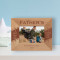 Happy Father's Day A Son's First Hero A Daughter's First Love Personalized Wooden Frame-5" x 3 1/2" Brown Horizontal