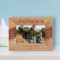 Happy Father's Day A Son's First Hero A Daughter's First Love Personalized Wooden Frame-6" x 4" Brown Horizontal