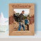 Happy Father's Day A Son's First Hero A Daughter's First Love Personalized Wooden Frame 5" x 7" Brown (Vertical)