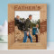 Happy Father's Day A Son's First Hero A Daughter's First Love Personalized Wooden Frame 8" x 10" Brown (Vertical)