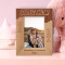 Super Mom To The World Personalized Wooden Frame 4" x 6" Brown (Vertical)