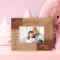 A Mother's Hug Lasts Long After She Lets Go Personalized Wooden Frame-5" x 3 1/2" Brown Horizontal