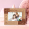 A Mother's Hug Lasts Long After She Lets Go Personalized Wooden Frame-6" x 4" Brown Horizontal