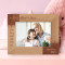 A Mother's Hug Lasts Long After She Lets Go Personalized Wooden Frame-7" x 5" Brown Horizontal