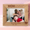 A Mom Is My First Friend, My Best Friend Personalized Wooden Frame-10" x 8" Brown Horizontal