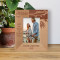 Vacation Time A Wise Man Travels To Discover Himself Personalized Wooden Frame 3 1/2" x 5" Brown (Vertical)