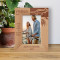 Vacation Time A Wise Man Travels To Discover Himself Personalized Wooden Frame 4" x 6" Brown (Vertical)
