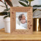 The Quality Of A Father Can Be Seen In The Goals Dreams And Aspirations He Sets Not Only For Himself But For His Family Personalized Wooden Frame 3 1/2" x 5" Brown (Vertical)