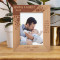 I Hope I'm Half The Man You Are When I Grow Up Personalized Wooden Frame-5" x 7" Brown (Vertical)