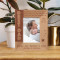 Best Dad Happy 1st Father's Day! Personalized Wooden Frame 3 1/2" x 5" Brown (Vertical)