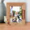 Grandchildren May outgrow Your Lap But They Will Never Outgrow Your Heart Personalized Wooden Frame 5" x 7" Brown (Vertical)