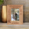 First Christmas Married Personalized Wooden Frame 3 1/2" x 5" Brown (Vertical)