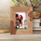 We Are Most Alive When We're In Love Personalized Wooden Frame 3 1/2" x 5" Brown (Vertical)