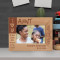 An Aunt Grows More Treasured As Time Goes By Personalized Wooden Frame-6" x 4" Brown Horizontal