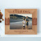Fishing As No Man Is Born An Artist Personalized Wooden Frame 7" x 5" Brown Horizontal
