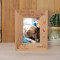 I Love My Cat And My Cat Loves Me Personalized Wooden Frame 3" x 5" Brown (Vertical)
